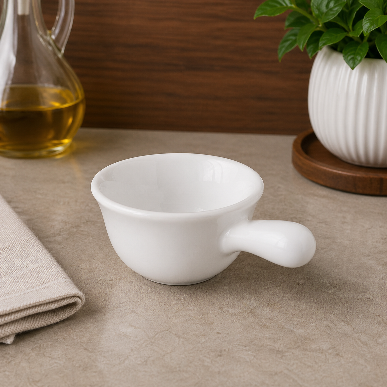 Brilliant 3-Inch Ceramic Mini Serving Dish with Handle
