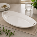 Brilliant 14-Inch Oval Ceramic Serving Plate with Handles