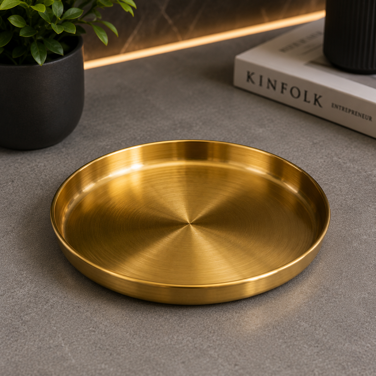 Golden Thali Style Plate – 30cm