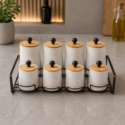 Premium Ceramic Kitchen Storage Jar Set – 7 Piece