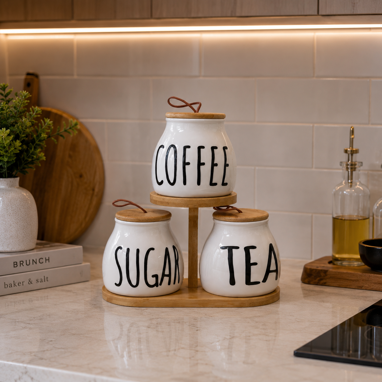 Nordic Pantry 3Pcs Ceramic Airtight Jar Set