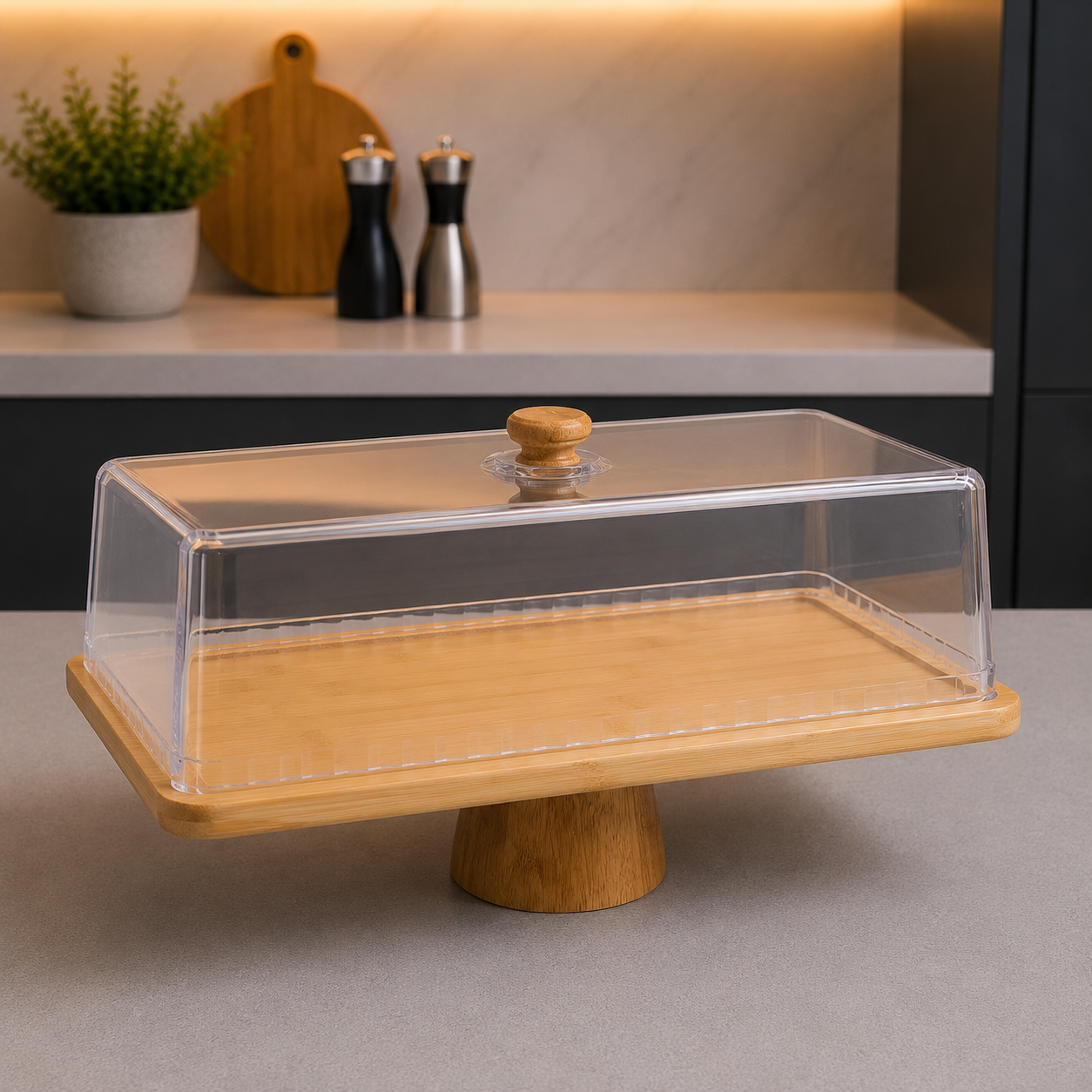 Rectangle Cake Stand with Acrylic Cover