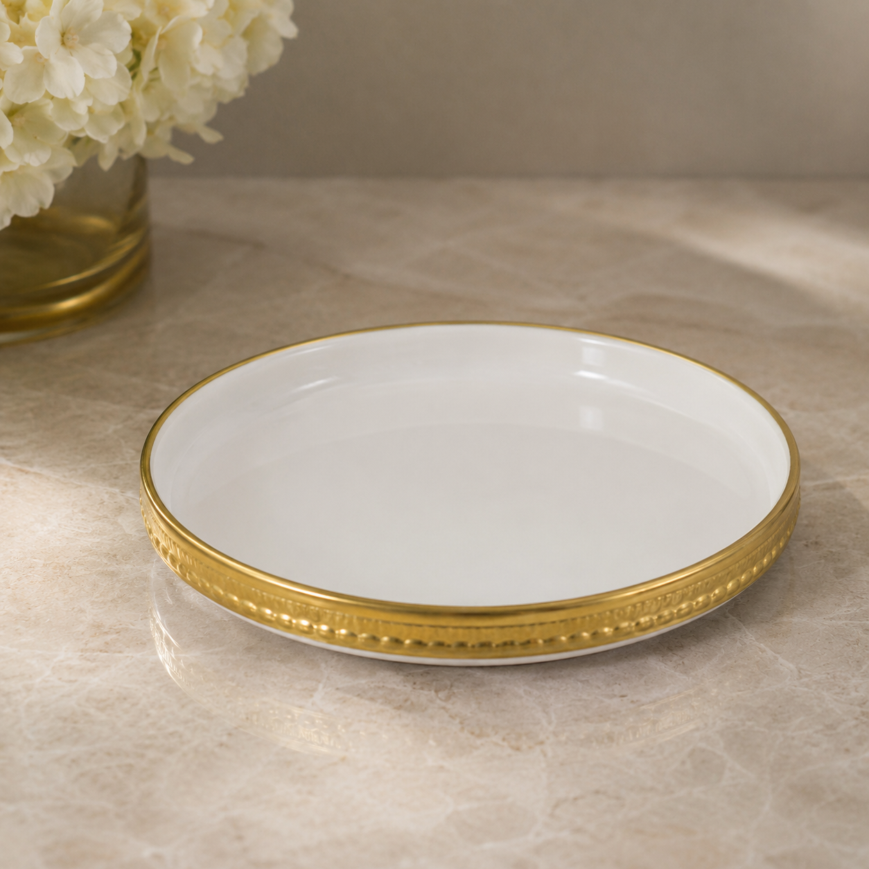 Brilliant Gold Rim Ceramic Plate