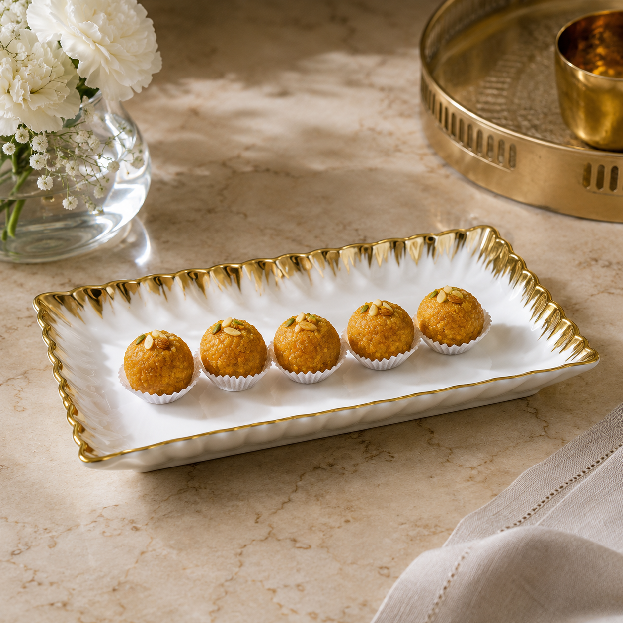 Brilliant Gold Rim Serving Plate