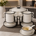 Brilliant Modern Classic Soup Set with Metal Stand – 16 Pcs