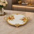 Royal Blossom Gold Round Flat Tray – 35x6cm