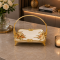 Brilliant Royal Blossom Gold Rect Deep Basket Tray – 18x25x23cm