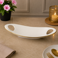 Brilliant Golden Curve 16" Ceramic Snack Long Plate