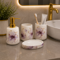 Brilliant Luxury Purple Flower Bathroom Accessory Set