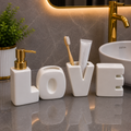 Brilliant Luxury White LOVE Bathroom Accessory Set