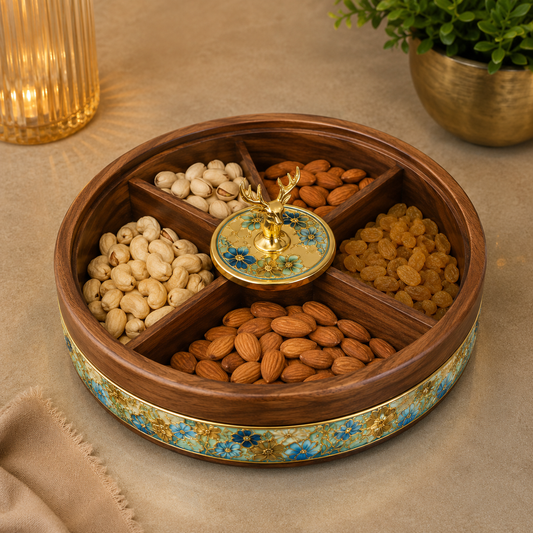 Royal Floral Dry Fruit Serving Tray