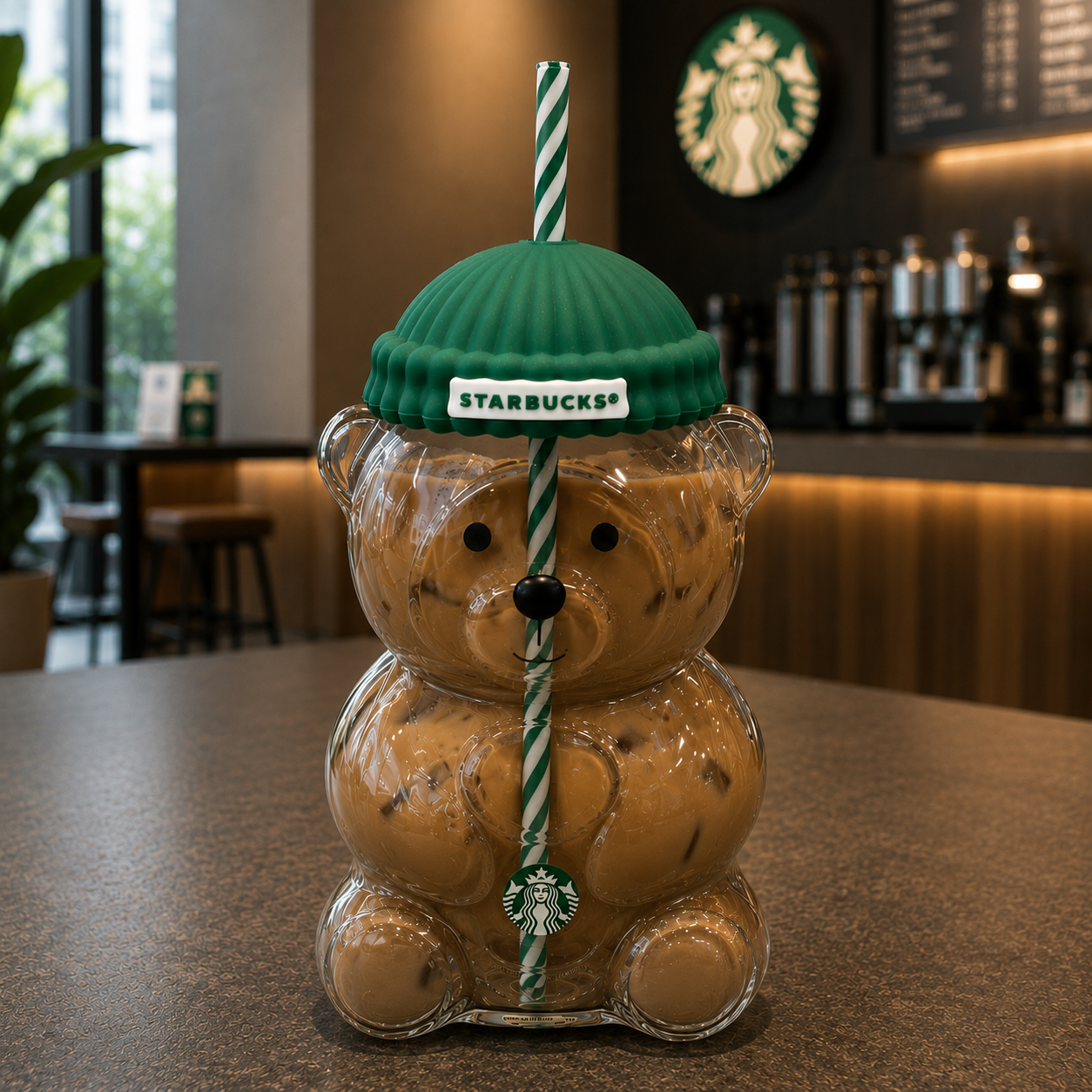 Starbucks Bearista Glass Cold Cup - 20oz