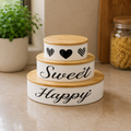 Elegant 3Pc Ceramic Storage Jar Set