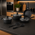 Prestige Essent Granite Cookware Set Black – 9pcs