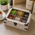 Rustic Wooden Tea Bag Storage Organizer