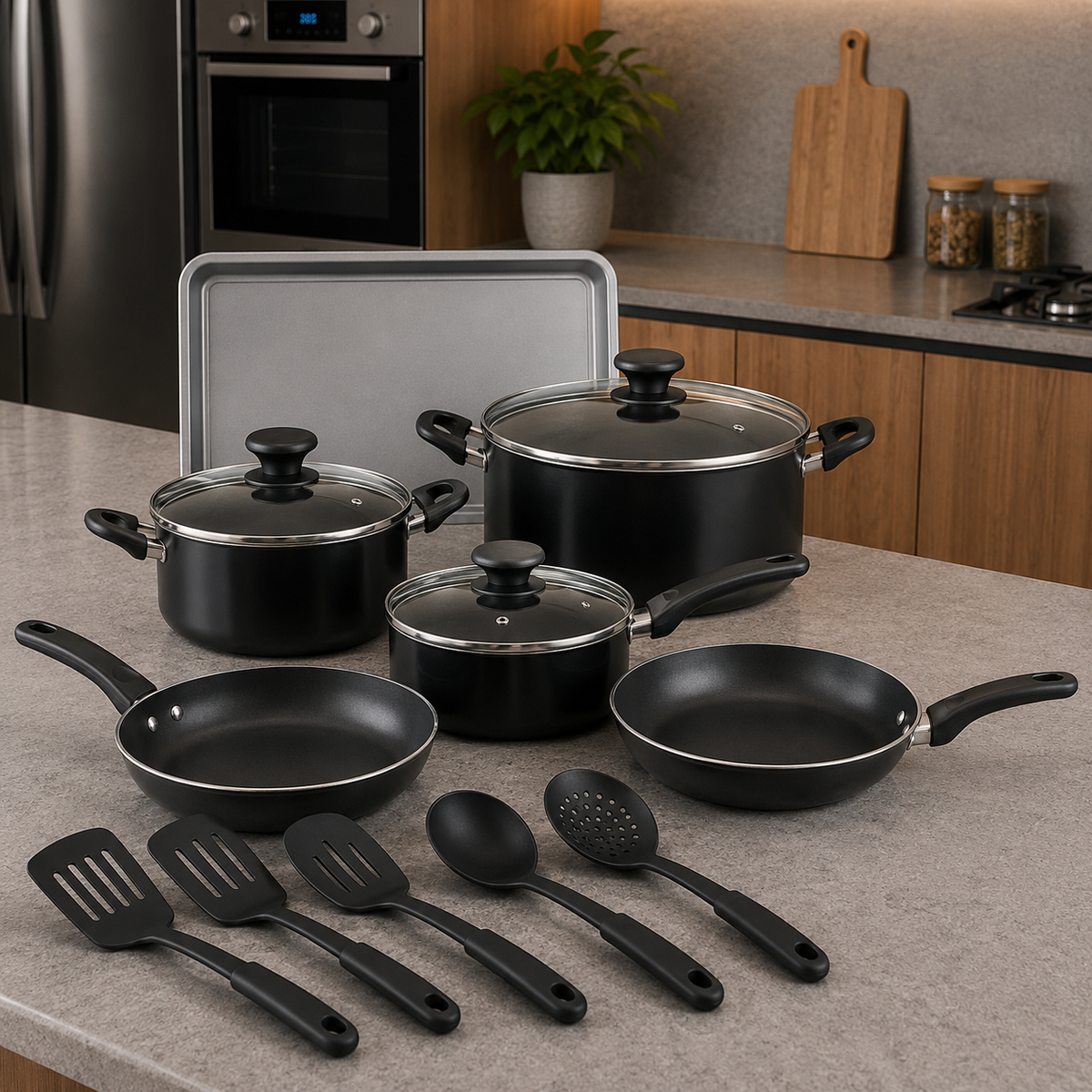 Prestige 15Pcs Cooking Set | Black