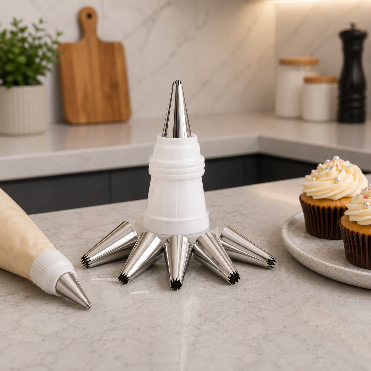 Prestige Icing Bag Set with 6 Stainless Steel Nozzles