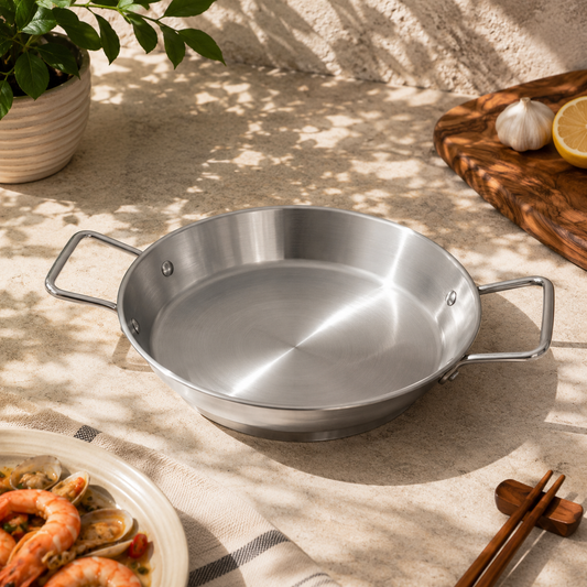 Pedestal Pan – 26cm Silver