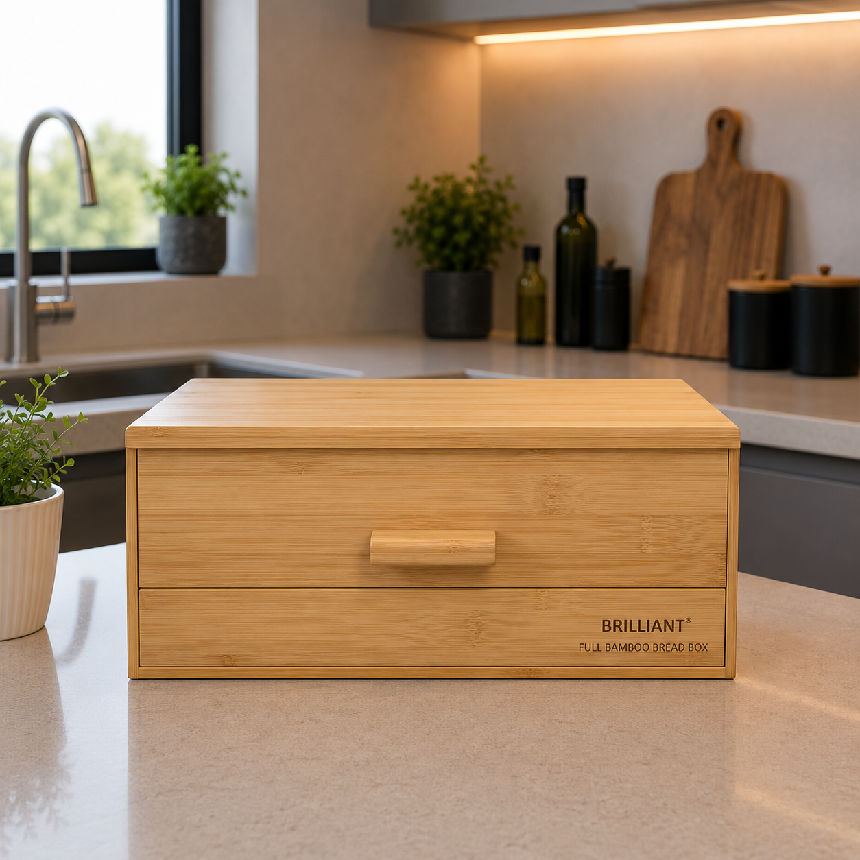 Full Bamboo Bread Box