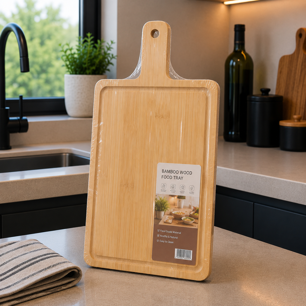 Bamboo Wood Food Tray - Large
