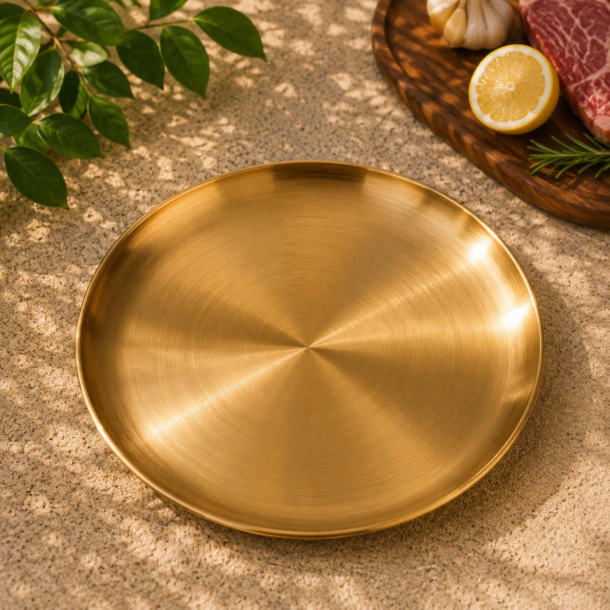 Barbecue Plate Gold – 30cm