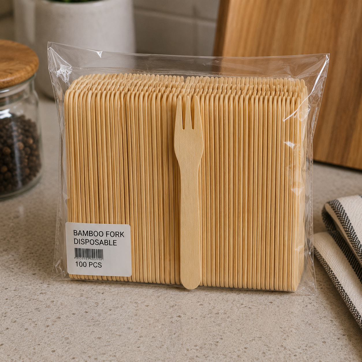 Bamboo Fork Disposable – 100 PCS