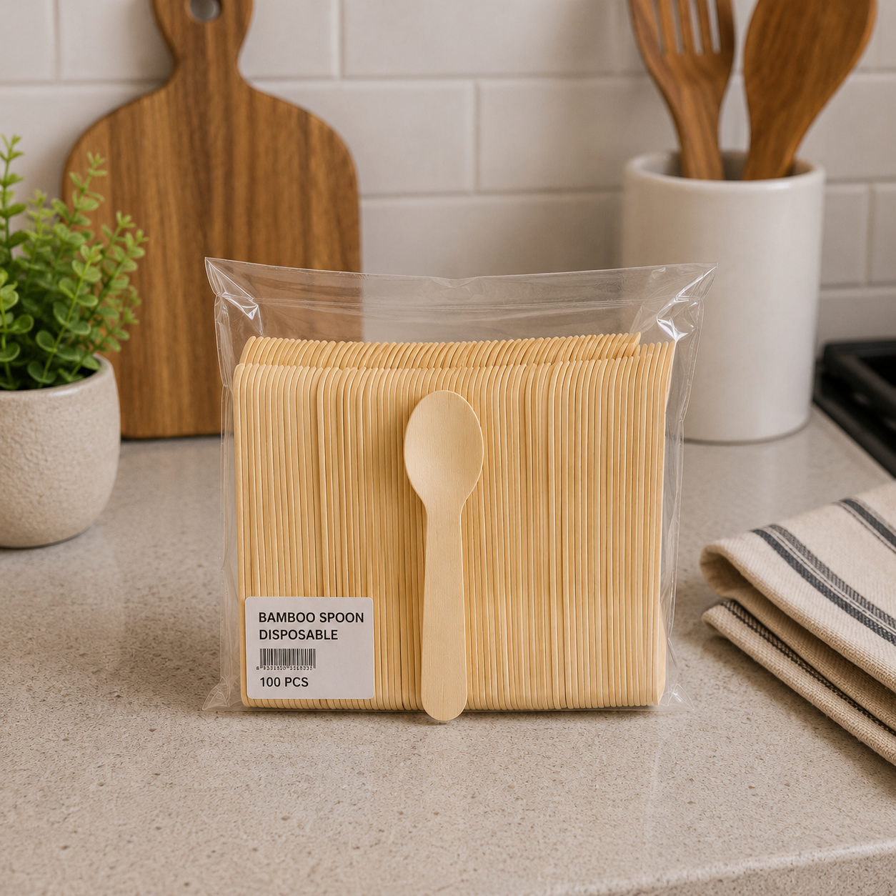 Bamboo Spoon Disposable – 100 PCS