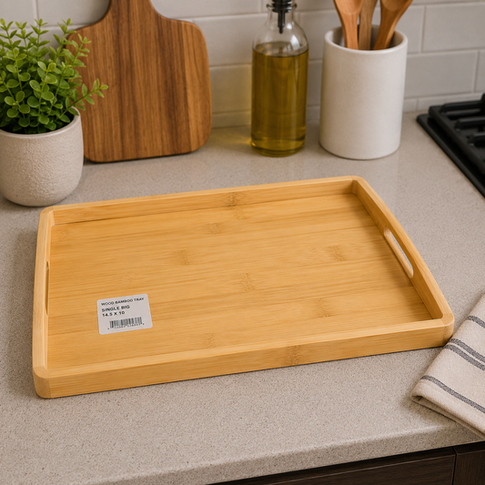 Wood Bamboo Tray – 14.5 × 10 Inch