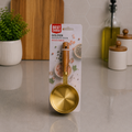 Golden Measuring Spoon with Wood Handle | Small
