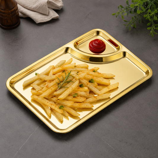 Rectangular Dipping Tray – 24 × 17cm Gold Finish