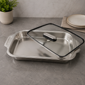 Premium Dish with Glass Lid – 42 × 26 × 6cm