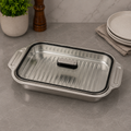 Premium Dish with Glass Lid – 35 × 20 × 6cm