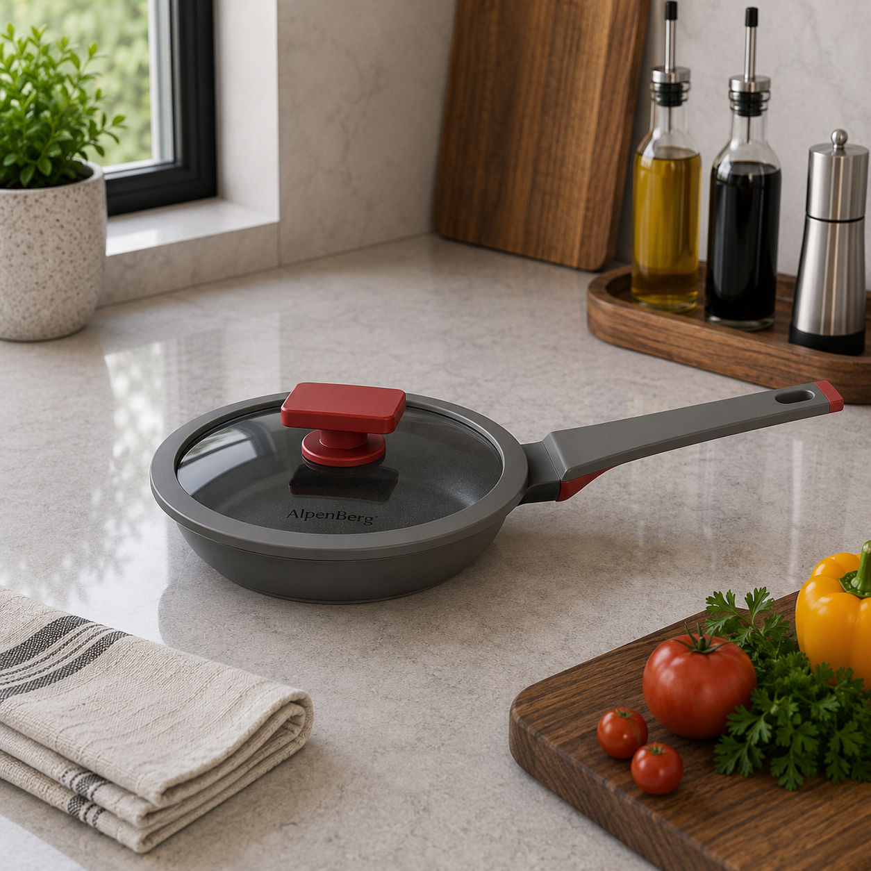 Alpenberg 20cm Fry Pan with Glass Lid