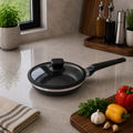Alpenberg 20cm Fry Pan Black/Silver with Glass Lid