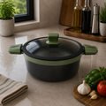 Alpenberg 28cm Pot Glass Lid Black/Green
