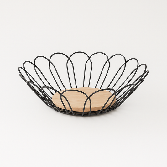 ModLeaf Metallic & Oak Fruit Basket