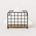 Modern Metallic & Oak Tissue Holder