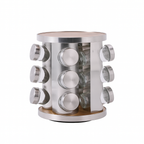 Revolving Glass Spice Jar Set Rack (12 Pc.)