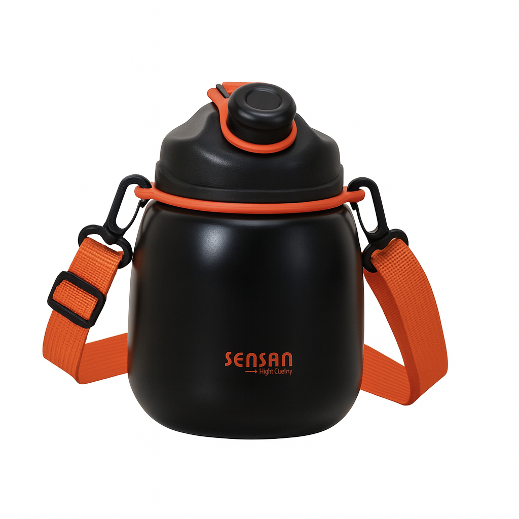 800ml Outdoor Vacuum Flask Sport Water Bottle - Black