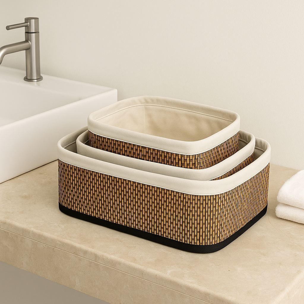 Multipurpose Bamboo Basket Set - Rectangular