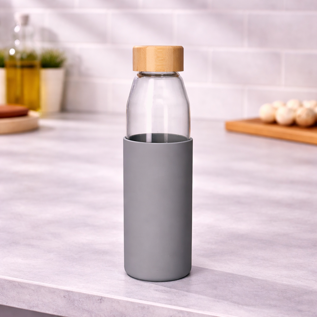 Danny Home Borosilicate Bottle With Beach Wood Lid 24cm