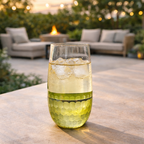 Golden Bottom Crystal Glass - Oval - Set of 6