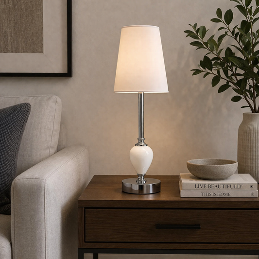 Danny Home White Table Lamp 41.5cm