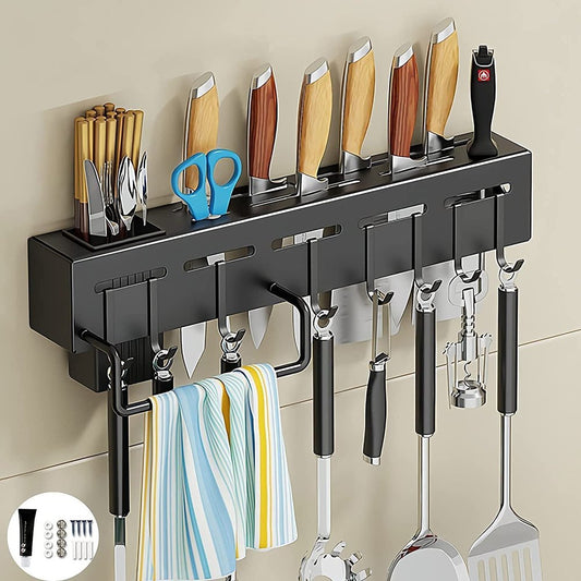 STAINLESS STEEL WALL MOUNT KNIFE HOLDER, METAL MULTI-PURPOSE