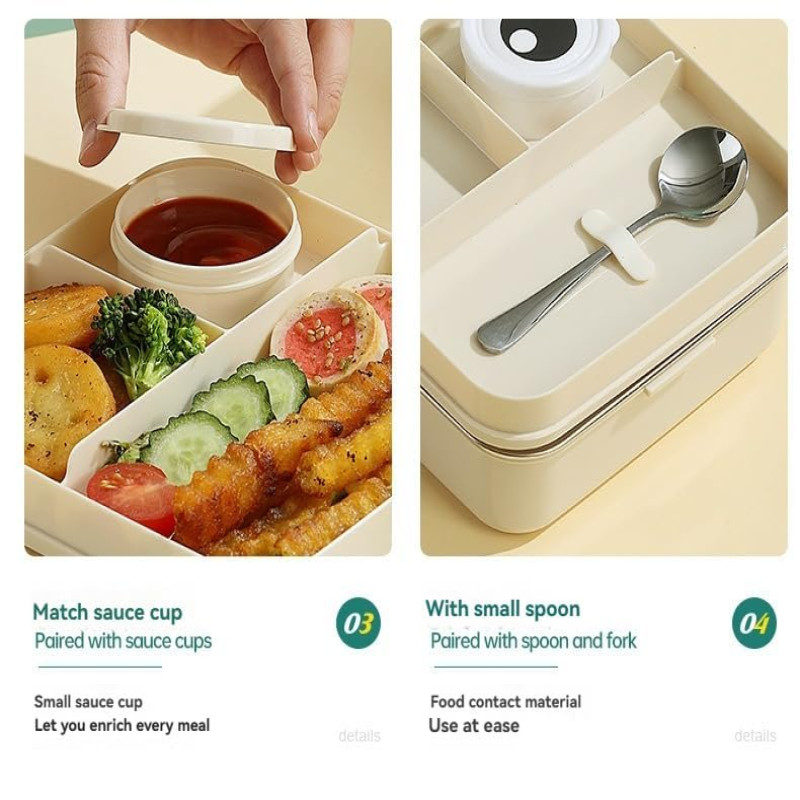 Super Cat Cartoon Divided Lunch Box – Cute & Portable Kids Lunchbox
