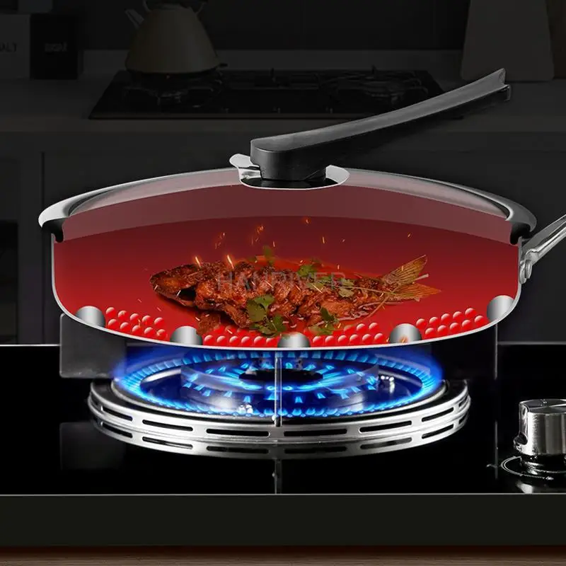 High-Quality 316/304 SS Frying Pan – Honeycomb Design, Non-Stick, All Cooktop Compatible