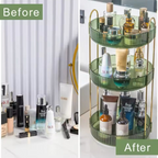 Luxury 360° Rotating Makeup Organizer, Transparent Cosmetics Storage Rack, Multifunctional Large Capacity Storage Box