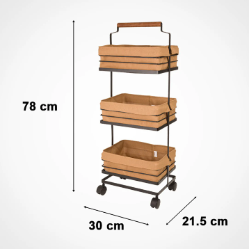 Vegetable Metal Rack With Wooden Handle