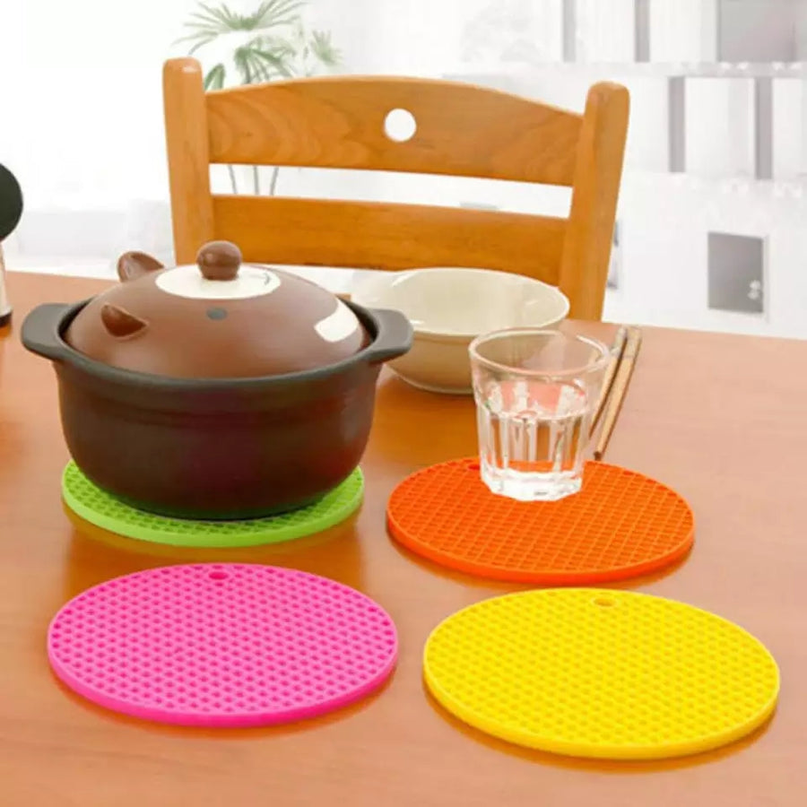 Silicone Pot Mat Round, Heat Resistant Non Slip