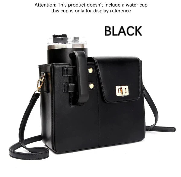 Leather Crossbody Bag With Stanley Cup Holder